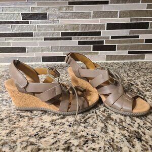 Clark cork wedge heels
